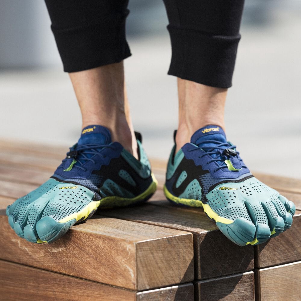 Vibram Five Fingers Mens Running Shoes - Navy - V-Run - 06738-QGXN